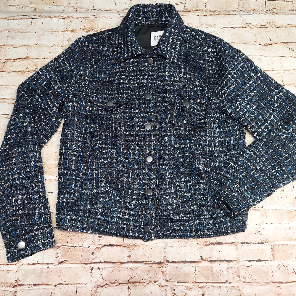 Gap Icon Tweed Button Down Jacket - image 4